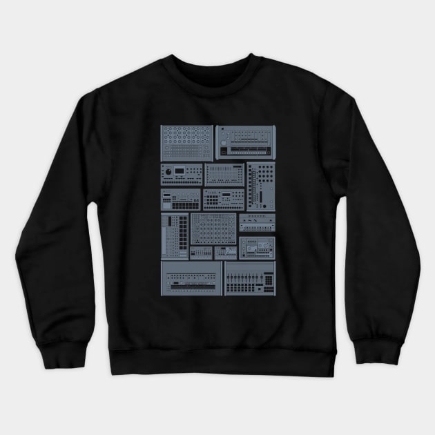 Drum Machine for Electronic Musician Crewneck Sweatshirt by Atomic Malibu